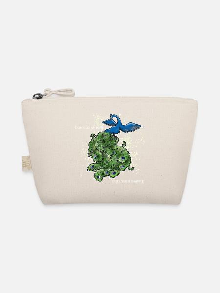 vogel pfau art deco simpel spruch lustig funken - Bio-Täschchen - Natur