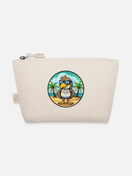 Hawk Lustige Cartoon Sommer Strand Sonnenbrille Aufkleber - Bio-Täschchen - Natur