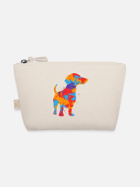 Dackel Mama bunter Dachshund Kinder Mädchen Teckel - Bio-Täschchen - Natur