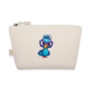 Pfau mit Brille Cartoon Kawaii Illustration - Bio-Täschchen - Natur - Vorne