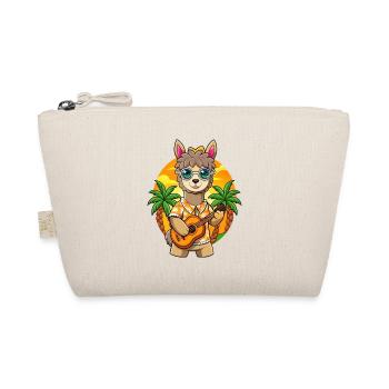 Funny Alpaca Cartoon Summer Beach Sunglasses - Organic Pouch - nature - Front