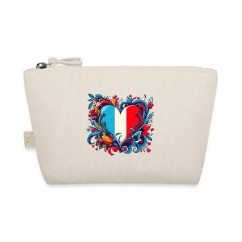 Vintage French Heart - Organic Pouch - nature - Front