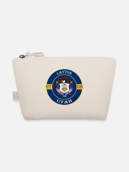 Layton Utah Flagge USA Reise Souvenir Abzeichen - Bio-Täschchen - Natur