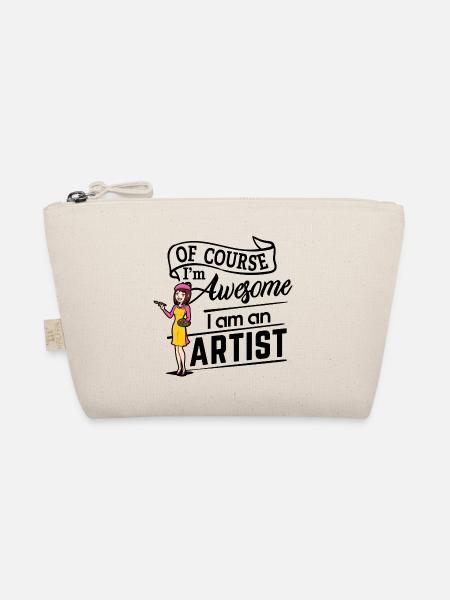 Of course I'm awesome, I am an Artist - Bio-Täschchen - Natur