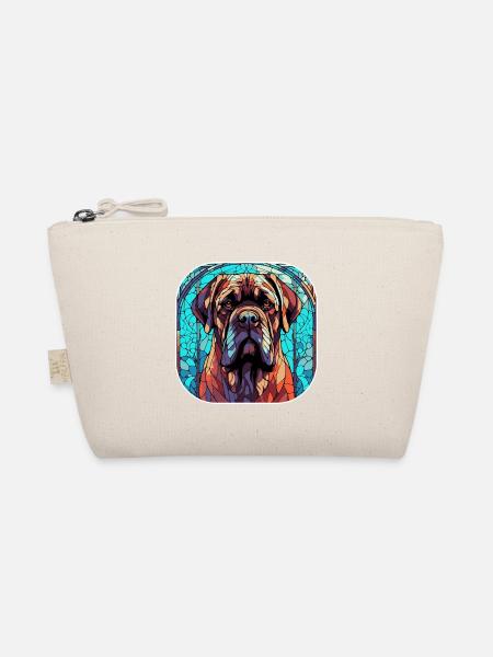 Bunte englische Mastiff Hunderasse Aquarell Glas - Bio-Täschchen - Natur