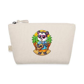 Lustige Panda Cartoon Sommer Strand Sonnenbrille Gitarre - Bio-Täschchen - Natur - Vorne