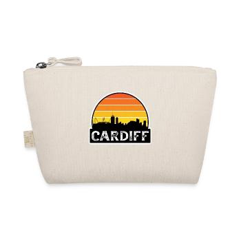Cardiff Wales Flagge Skyline Reisesouvenir - Bio-Täschchen - Natur - Vorne
