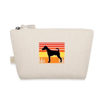 Foxterrier Glatte Hundesilhouette Retro Sonnenuntergang - Bio-Täschchen - Natur - Vorne