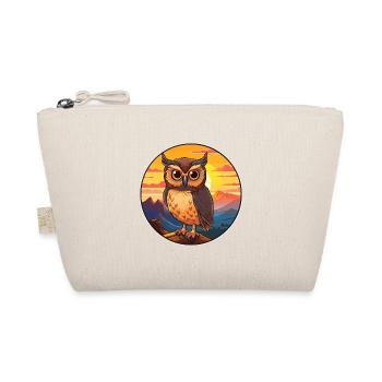 Eule buntes Aquarell Cartoon Kawaii Tier - Bio-Täschchen - Natur - Vorne