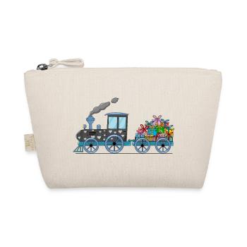 Children's train railway with trailer - Organic Pouch - nature - Front
