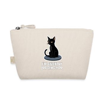 I’m Just Judging You – Sarcastic Black Cat Design - Organic Pouch - nature - Front