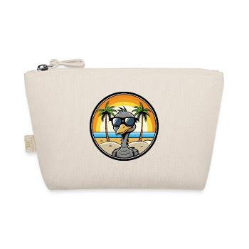 Straußen, Lustig, Cartoon, Sommer, Strand, Sonnenbrille, Cool - Bio-Täschchen - Natur - Vorne