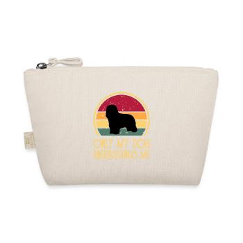 Briard Hundeliebhaber Silhouette Vintage Sonnenuntergang - Bio-Täschchen - Natur - Vorne