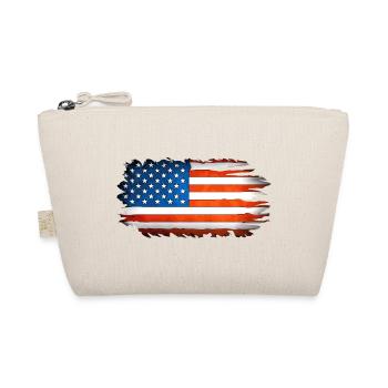 Amerikanische Flagge Pinselstrich - Bio-Täschchen - Natur - Vorne
