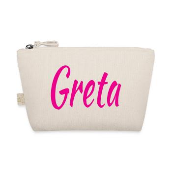 Greta Script Pink - Bio-Täschchen - Natur - Vorne