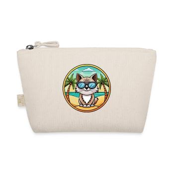 Birma Heilige Katzenrasse Cartoon Sonnenbrille Strand - Bio-Täschchen - Natur - Vorne