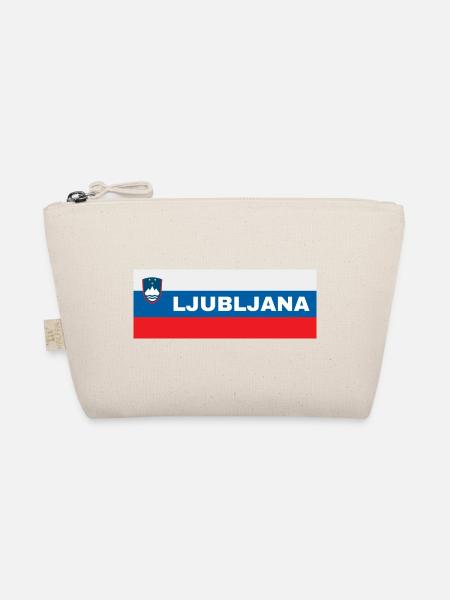 Ljubljana Stadt in slowenischer Flagge - Bio-Täschchen - Natur