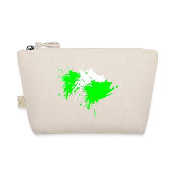 Klecks Fleck Flecke Weiß Hellgrün Vektor Design - Bio-Täschchen - Natur - Vorne