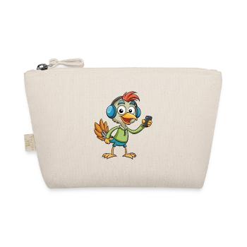 Strauß Lustige Cartoon Figur Kopfhörer Musik - Bio-Täschchen - Natur - Vorne