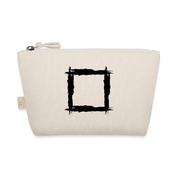 Quadrat Schwarz - Bio-Täschchen - Natur - Vorne