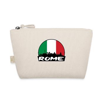 Rom Italien Flagge Skyline Silhouette Reisen - Bio-Täschchen - Natur - Vorne