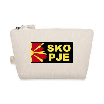Skopje City with North Macedonia Flag Design - Organic Pouch - nature - Front
