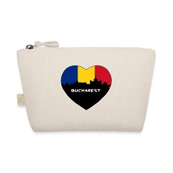 Bukarest Rumänien Flagge Skyline Reise Souvenir - Bio-Täschchen - Natur - Vorne
