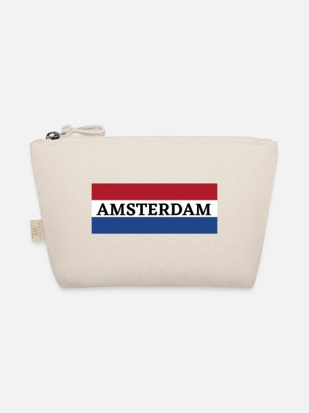 Amsterdam Stadt in niederländischer Flagge - Bio-Täschchen - Natur