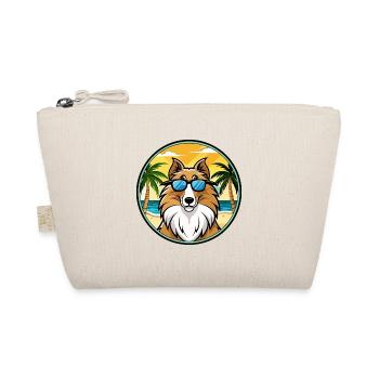 Rough Collie Dog Breed Cartoon Sunglasses Beach - Organic Pouch - nature - Front