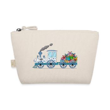 Children's train railway with trailer white - Organic Pouch - nature - Front