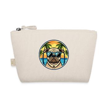 Mops Hund Rasse Cartoon Sonnenbrille Strand - Bio-Täschchen - Natur - Vorne