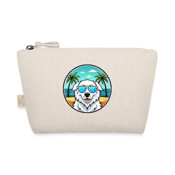 Kuvasz Hungarian Dog Breed Cartoon Sunglass Beach - Organic Pouch - nature - Front