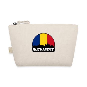 Bukarest Rumänien Flagge Skyline Silhouette Reisen - Bio-Täschchen - Natur - Vorne