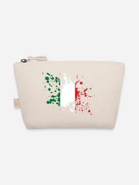 Italien Flagge Flecken Design - Bio-Täschchen - Natur