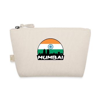 Mumbai Indien Flagge Skyline Silhouette Reisen - Bio-Täschchen - Natur - Vorne