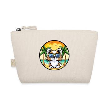 Japanese Chin Dog Breed Cartoon Sunglasses Beach - Organic Pouch - nature - Front
