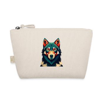 Wolf Cartoon Figur Buntes Haustier Tier - Bio-Täschchen - Natur - Vorne