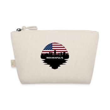 Indianapolis Indiana USA Flagge Skyline Silhouette T - Bio-Täschchen - Natur - Vorne