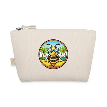 Biene Lustige Cartoon Sommer Strand Sonnenbrille Aufkleber - Bio-Täschchen - Natur - Vorne