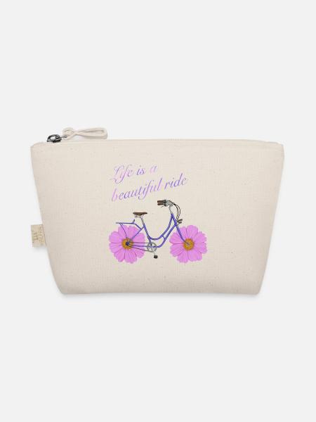 Life is a beautiful Ride - Fahrrad mit Blumen - Bio-Täschchen - Natur