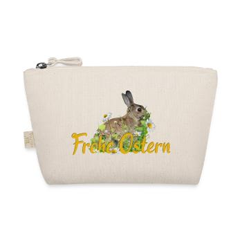 Frohe Ostern Osterhase - Bio-Täschchen - Natur - Vorne