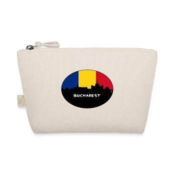 Bukarest Rumänien Flagge Skyline Silhouette Reisen - Bio-Täschchen - Natur - Vorne