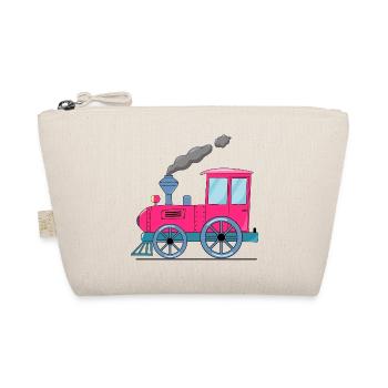 Kinderzug Eisenbahn pink - Bio-Täschchen - Natur - Vorne