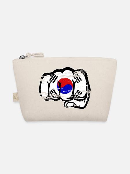 Südkorea Flagge Hand Faust used - Bio-Täschchen - Natur