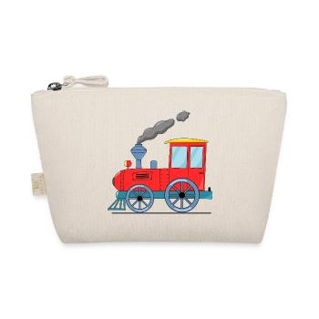 Kinderzug Eisenbahn rot - Bio-Täschchen - Natur - Vorne