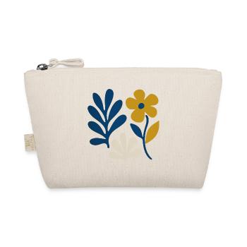 Florale Komposition – Blau & Senf - Bio-Täschchen - Natur - Vorne