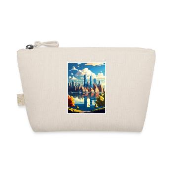 Manhattan New York Vintage Reiseposter Souvenir - Bio-Täschchen - Natur - Vorne