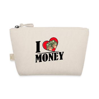 I love Money - Herz mit Geldscheinen - Bio-Täschchen - Natur - Vorne