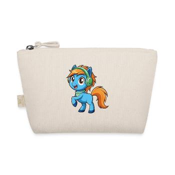 Pony Lustige Zeichentrickfigur Kopfhörer Musik - Bio-Täschchen - Natur - Vorne
