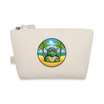 Turtle Funny Cartoon Summer Beach Sunglasses Cool - Organic Pouch - nature - Front